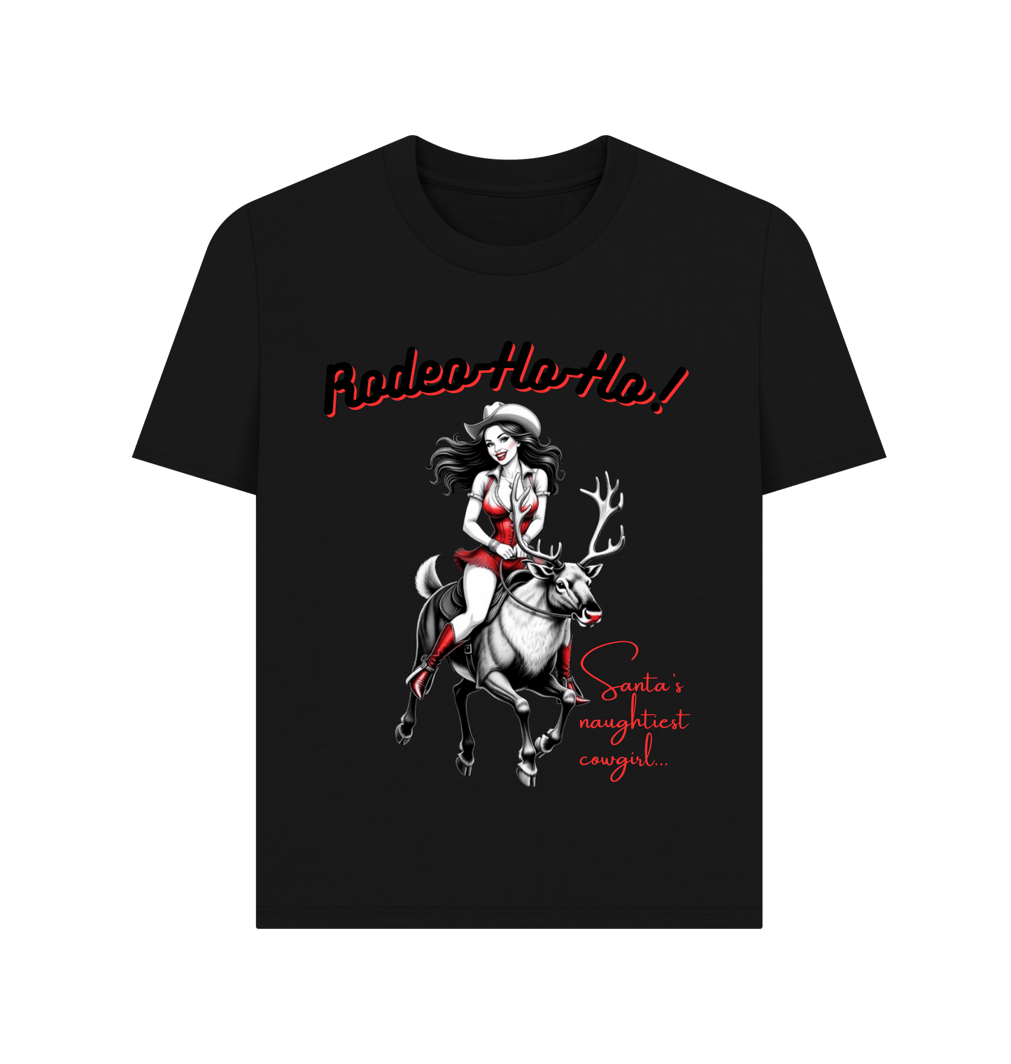 Black Printed T-shirt Front