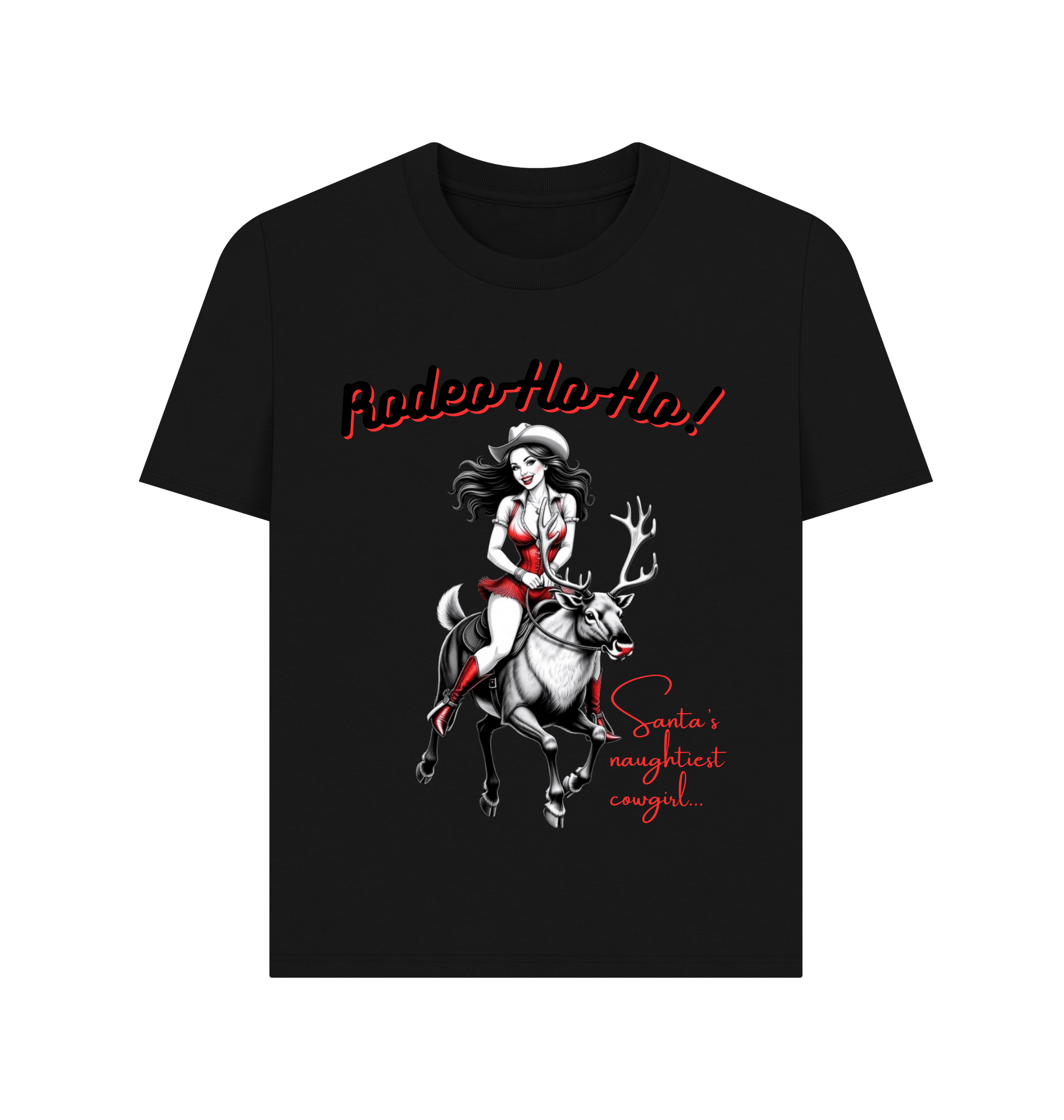 Black Printed T-shirt Front